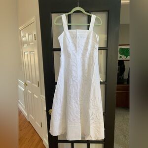 NWT! White Sleeveless Lace Design Dress